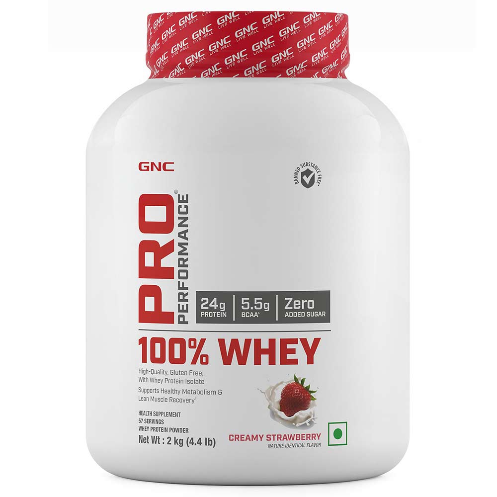 1 - GNC Pro Performance 100% Whey Protein,  4.4 lb  Creamy Strawberry 