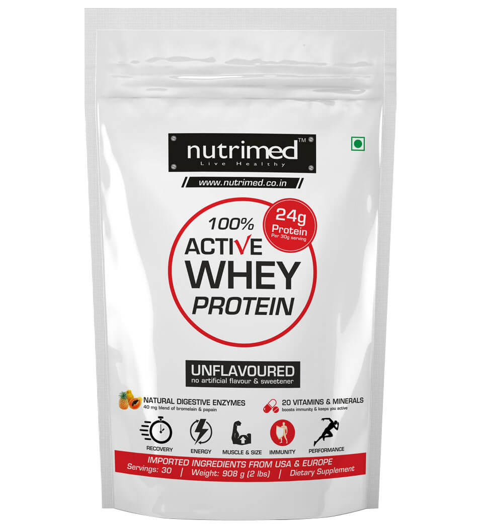 Nutrimed 100% Active Whey Protein,  2 lb  Unflavoured 