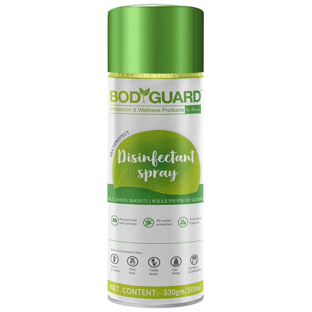 1 - BodyGuard Multiprotect Disinfectant Spray,  Fruity Floral  500 ml  Kills 99.9% of Germs 