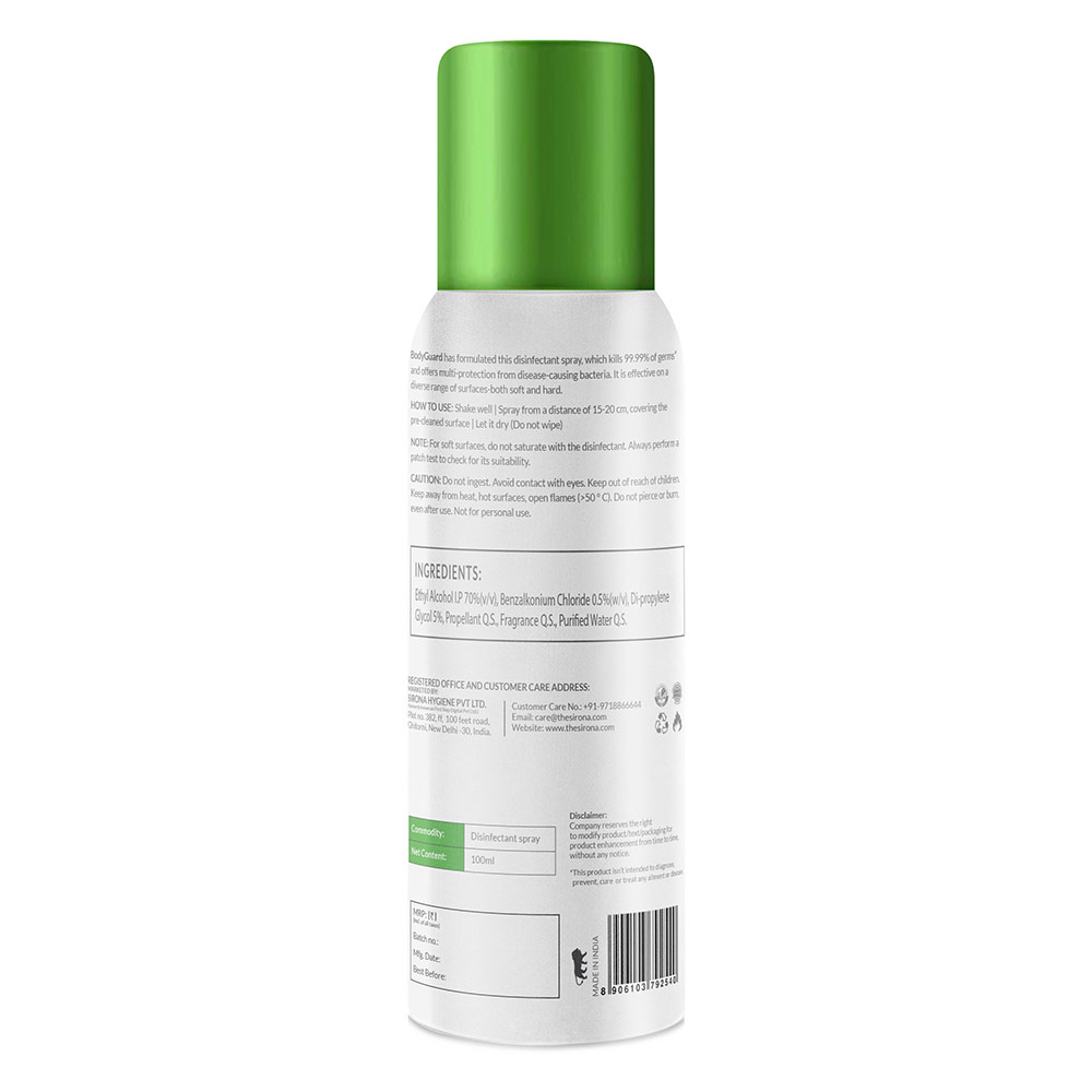 8 - BodyGuard Multiprotect Disinfectant Spray,  Fruity Floral  100 ml  Kills 99.9% of Germs 
