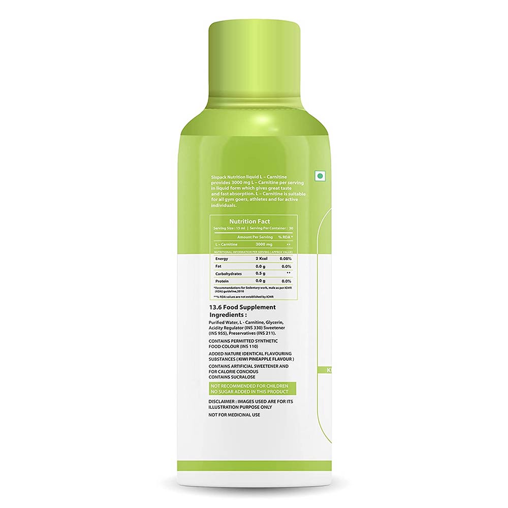 supplementinfo - Six Pack Nutrition Liquid L-Carnitine 3000 mg,  450 ml  Kiwi Pineapple 