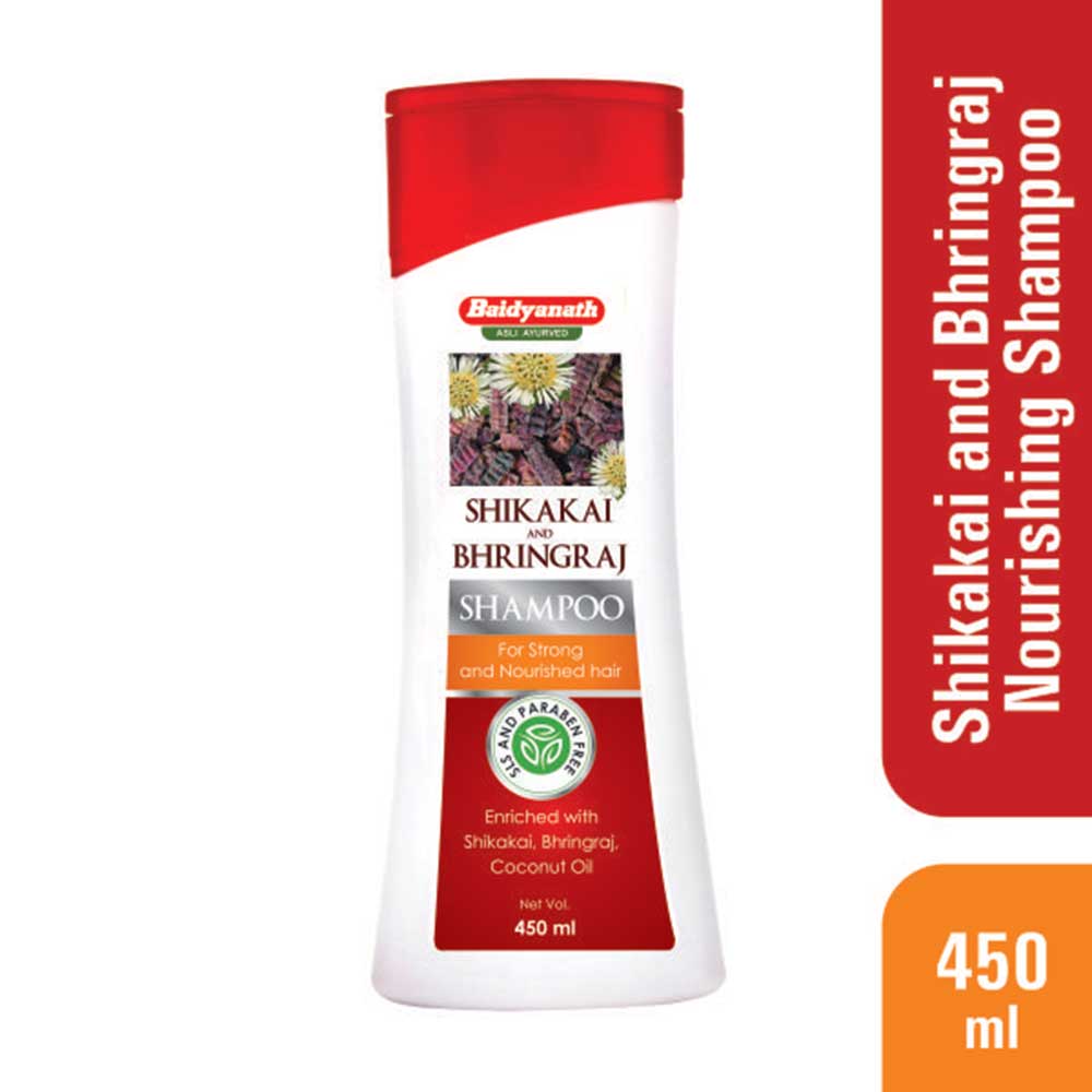 3 - Baidyanath Shikakai & Bhringraj Shampoo,  450 ml  for Strong & Nourished Hair 