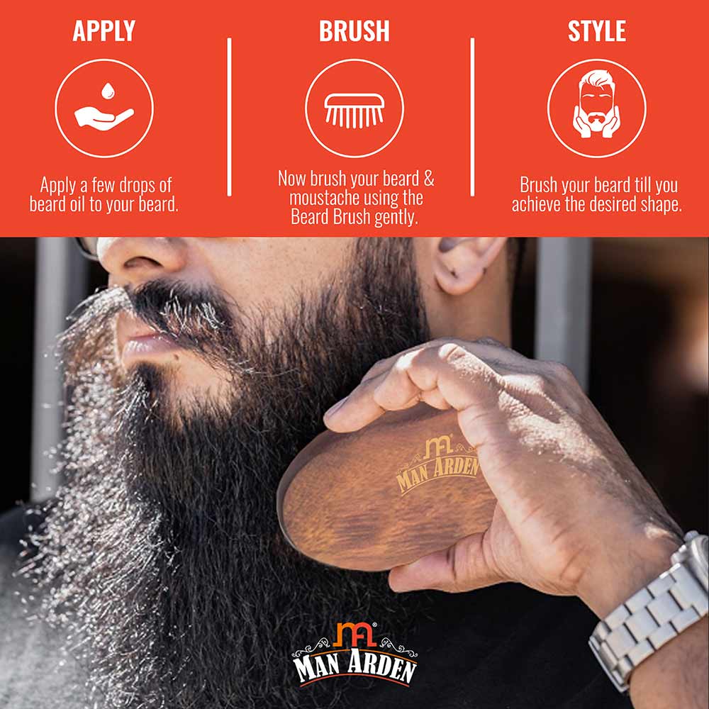 5 - Man Arden Beard Brush with Leather Pouch,  1 Piece(s)/Pack  for All Types of Beard 