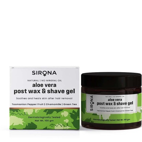 1 - Sirona Aloe Vera Post Wax & Shave Gel,  100 g  Soothes & Heals Skin After Hair Removal 