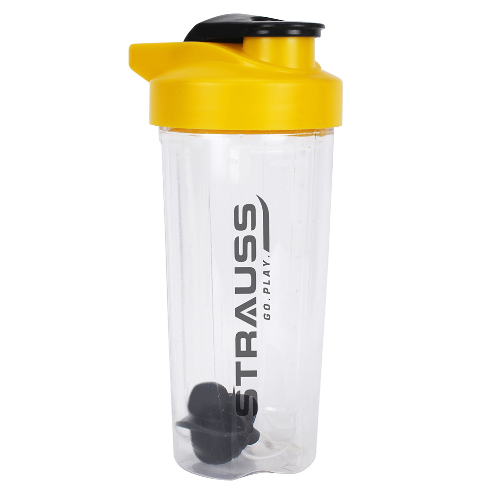 1 - Strauss Energy Shaker Bottle,  Yellow & White Shade  700 ml 