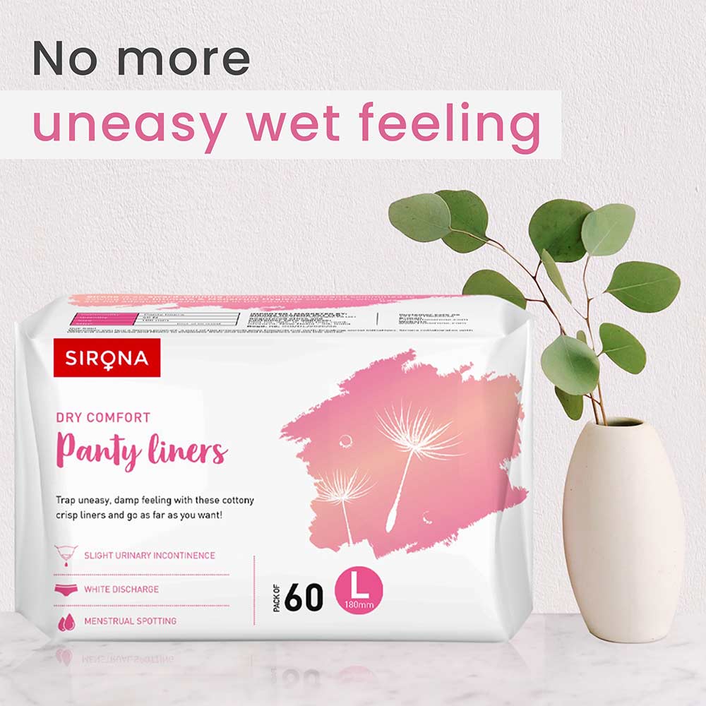 2 - Sirona Ultra-Thin Premium Panty Liners,  60 Piece(s)/Pack  Regular Flow (Large) 
