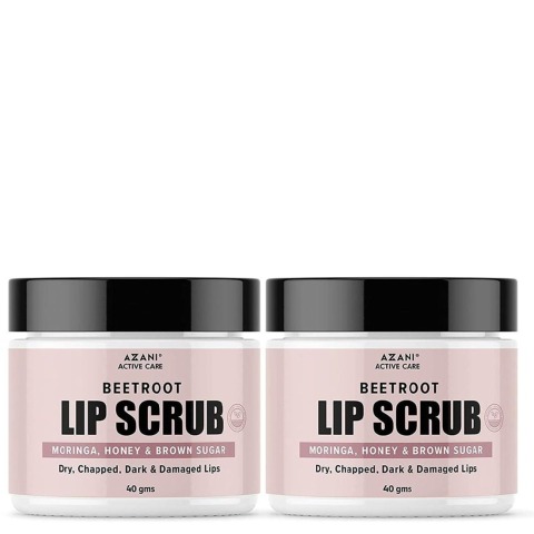 1 - Azani Active Care Beetroot Lip Scrub,  40 g  Dry Chapped Dark & Damaged Lips Pack of 2 