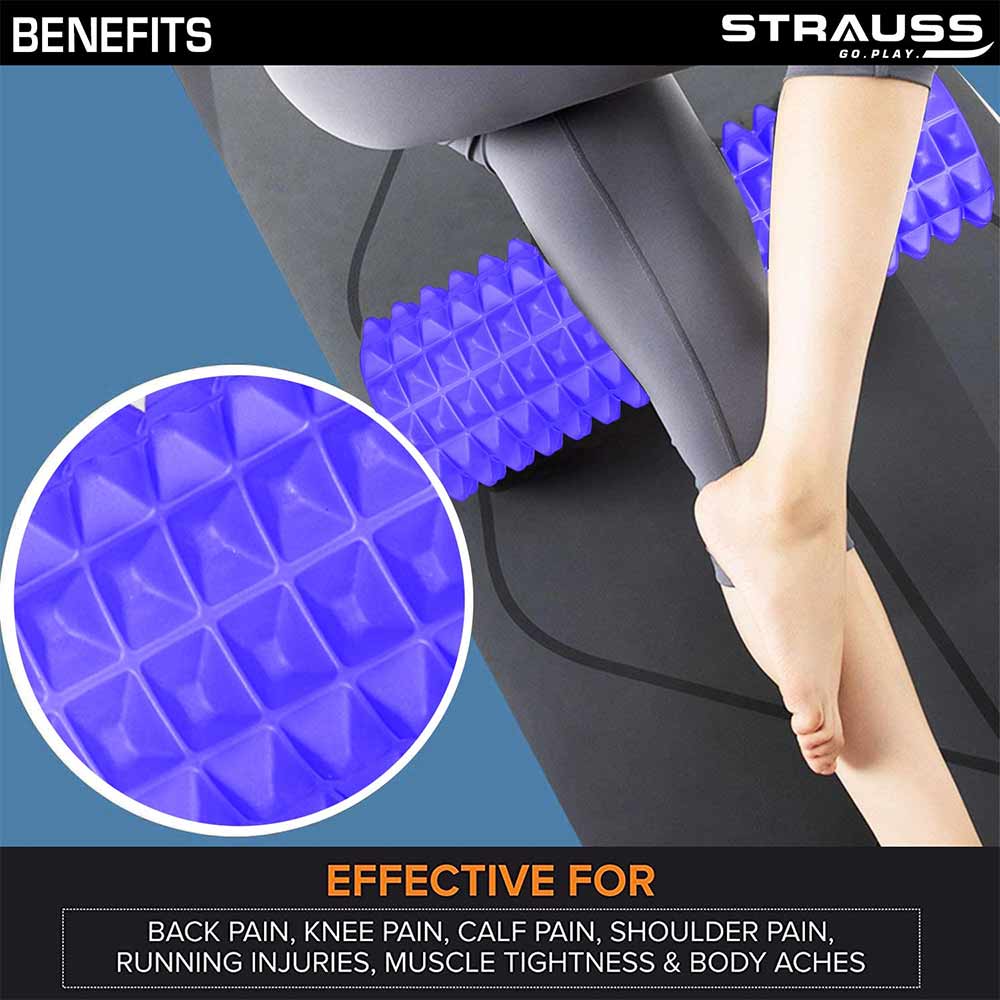 4 - Strauss Grid Yoga Massage Foam Roller,  Purple  45cm 