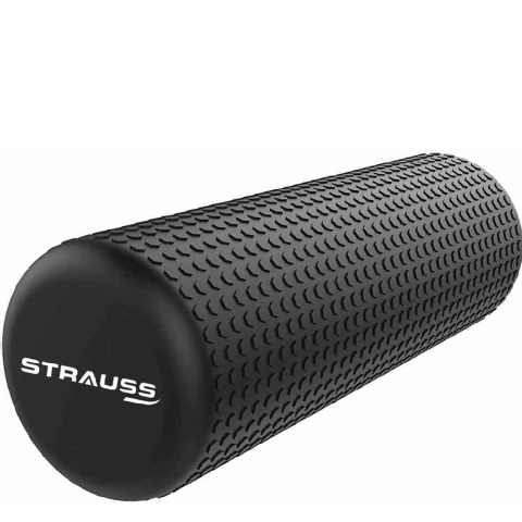 1 - Strauss Standard Yoga Massage Eva Foam Roller,  Black  45cm 