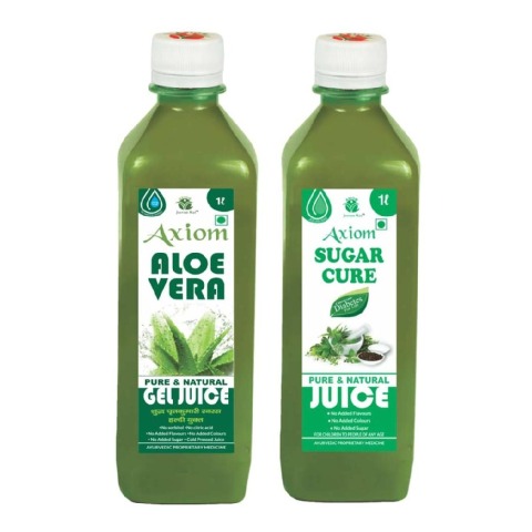 1 - Axiom Sugar Cure + Aloevera Juice 1 ltr Combo, 2 Piece(s)/Pack Natural