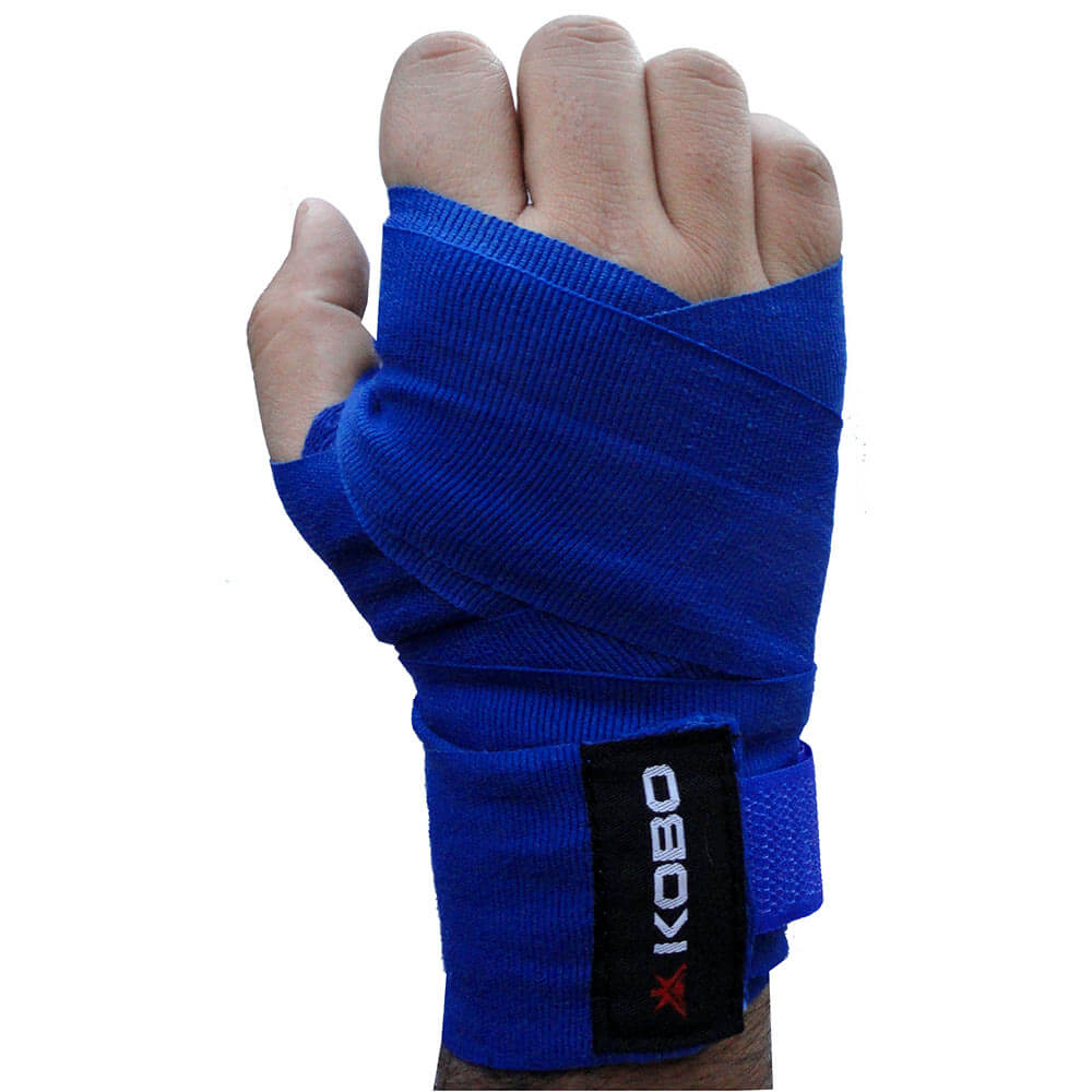 KOBO Boxing Hand Wrap Straps (WTA-15),  Blue  Free Size 