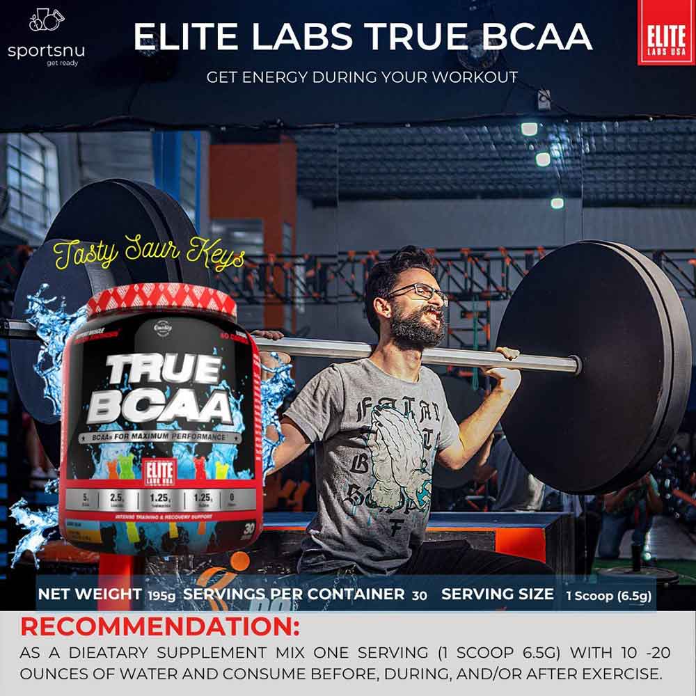 4 - Elite Labs USA True BCAA,  0.42 lb  30 Servings  Sour Keys 