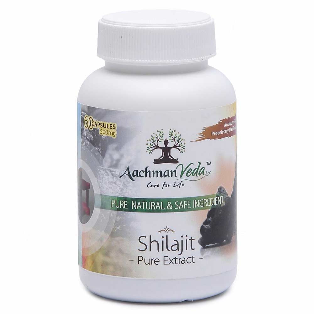 1 - Aachman Veda Shilajit 500 mg,  60 capsules 
