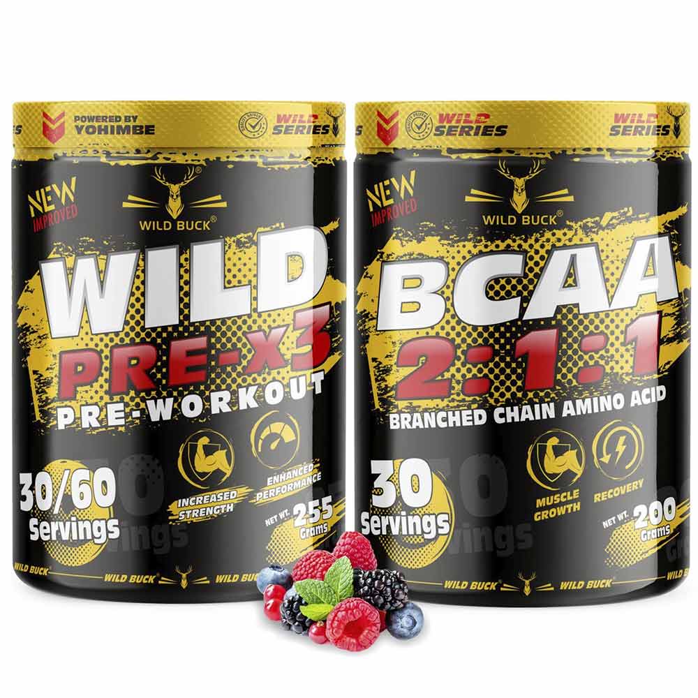 1 - Wild Buck Wild Pre-x3 & BCAA 2:1:1 Combo,  2 Piece(s)/Pack  Wild Berries 