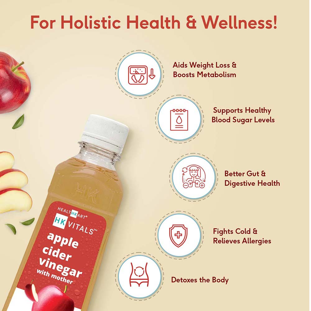 5 - HK Vitals Healthkart Apple Cider Vinegar with Mother,  1 L  Unflavoured (Pet Bottle)