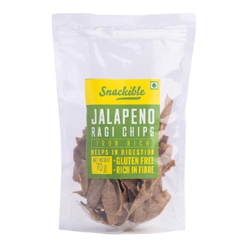 1 - Snackible Jalapeno Ragi Chips, Unflavoured 70 g