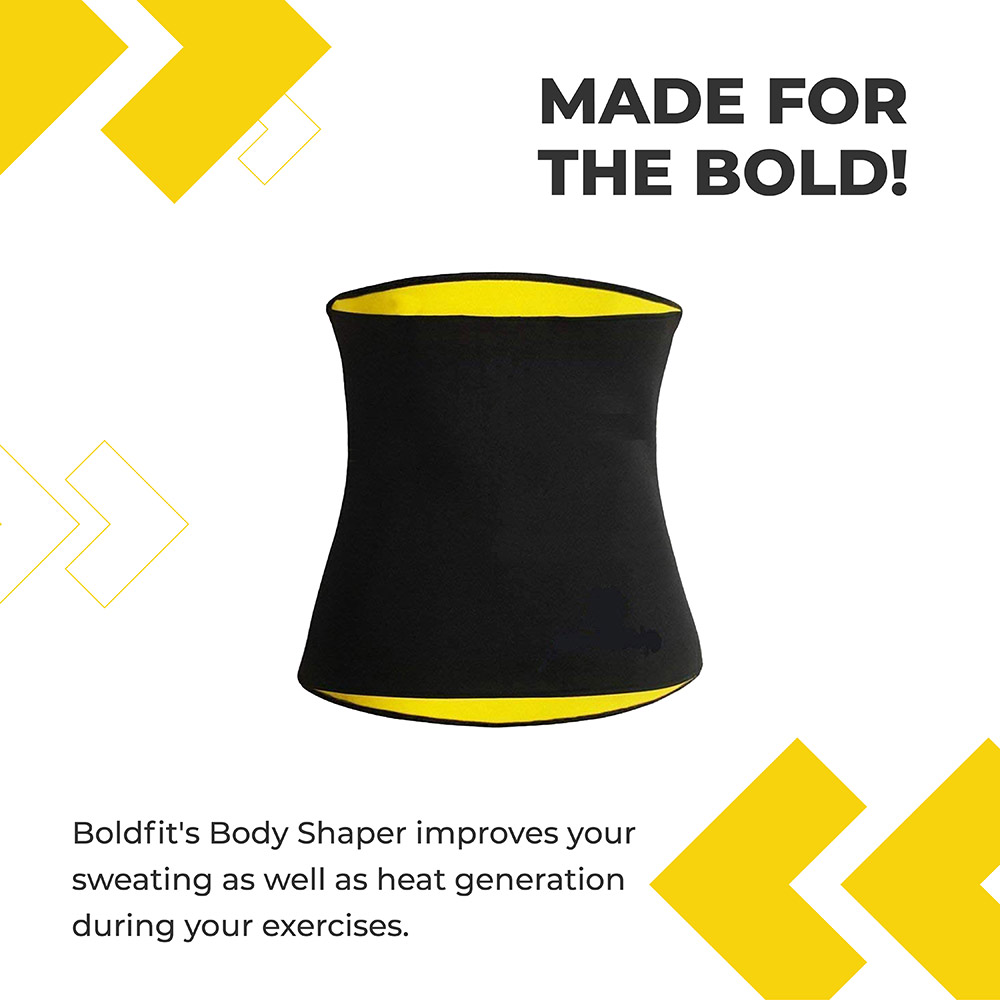 5 - Boldfit Back Supporter Body Shaper Sweat Belt,  Black  4 XL - 5 XL 