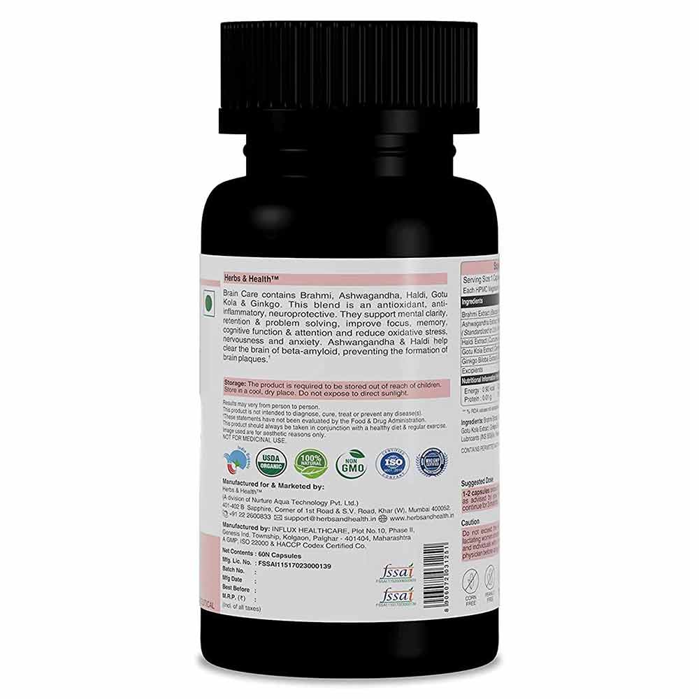 3 - Herbs & Health Brain Care,  60 capsules 