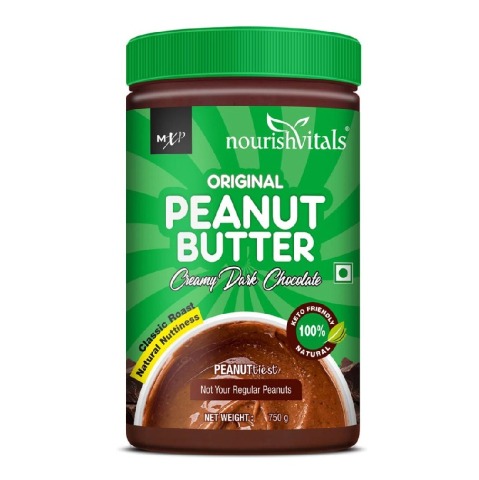 NourishVitals Original Peanut Butter, 0.750 kg Creamy Dark Chocolate