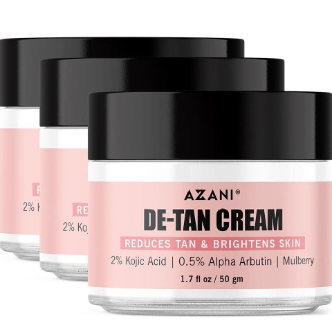 1 - Azani Active Care De-Tan Cream,  50 g  Reduces Tan & Brightens Skin (Pack of 3) 