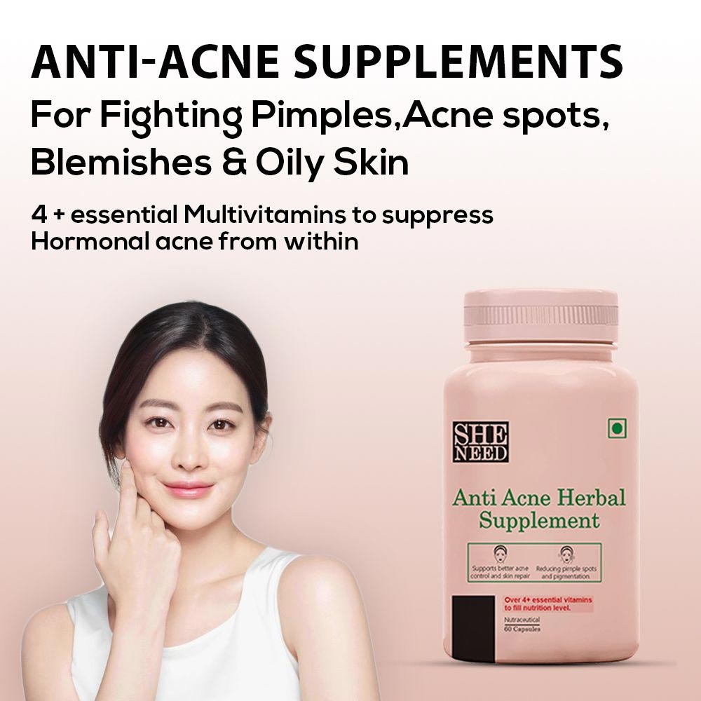 4 - SheNeed Anti-acne herbal supplement,  60 capsules 