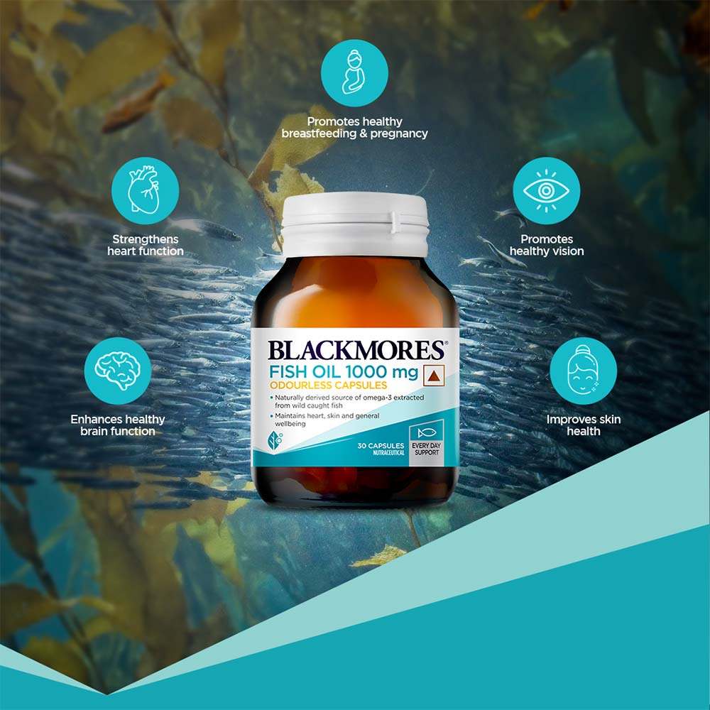 6 - Blackmores Fish Oil 1000mg,  30 capsules 