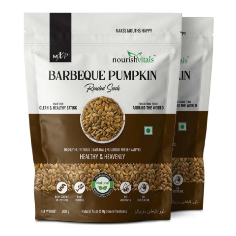 1 - NourishVitals Barbeque Pumpkin Roasted Seeds,  Unflavoured (Pack of 2)  200 g 