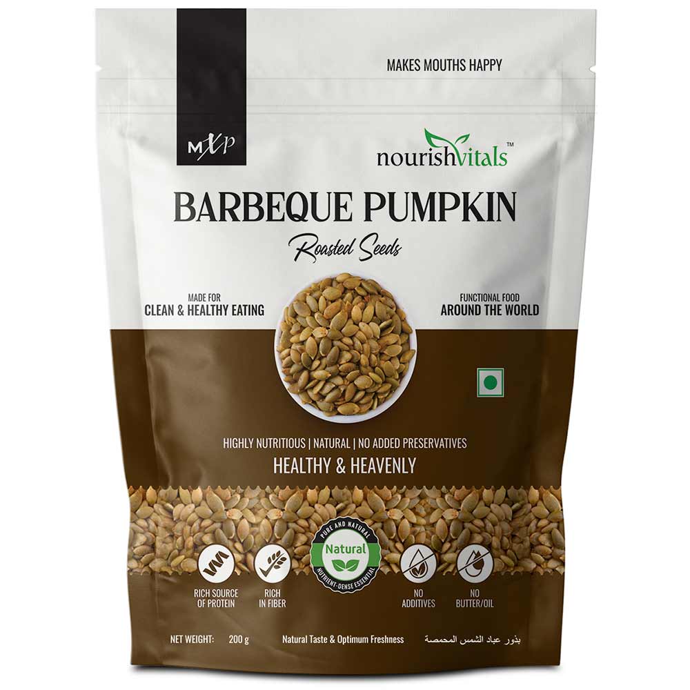 2 - NourishVitals Barbeque Pumpkin Roasted Seeds,  Unflavoured (Pack of 2)  200 g 
