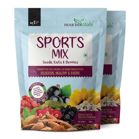1 - NourishVitals Sports Mix Seeds, Nuts & Berries, Unflavoured (Pack of 2) 200 g