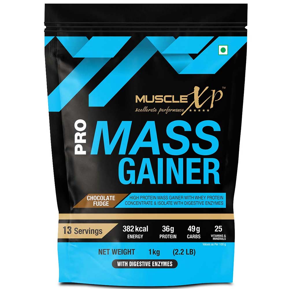 2 - MuscleXP Pro Mass Gainer with Whey Protein,  2.2 lb  Chocolate Fudge (Pack of 2) 