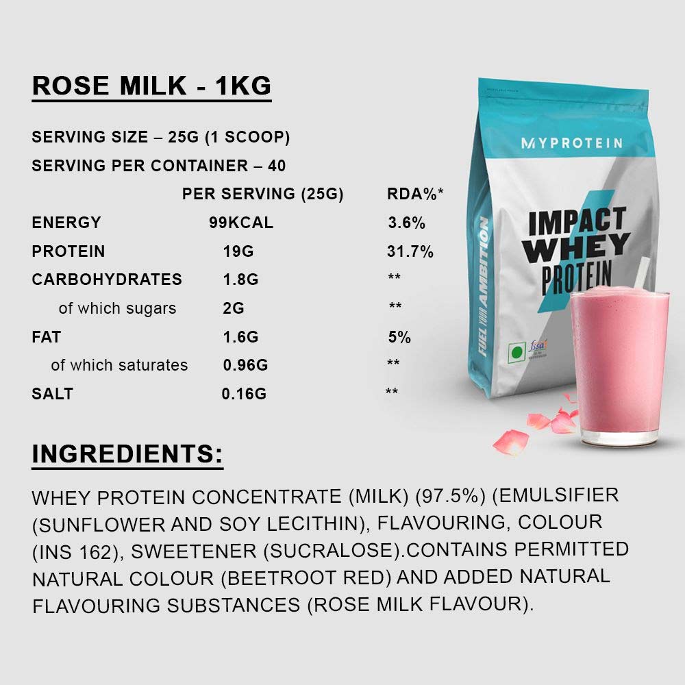 2 - Myprotein Impact Whey Protein,  2.2 lb  Rose Milk 