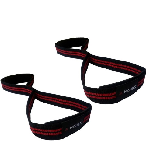 KOBO Figure 8 Neoprene-Padded Lifting Straps (WTA-33),  Red  Free Size 