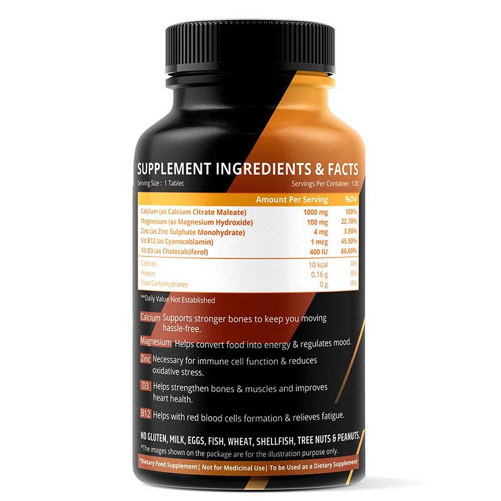 2 - Taurus Nutrition Calcium+Magnesium+Zinc,  120 tablet(s)  Unflavoured 