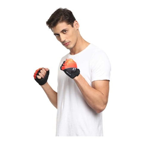 1 - Nivia Crystal Sports Gloves, Red Small