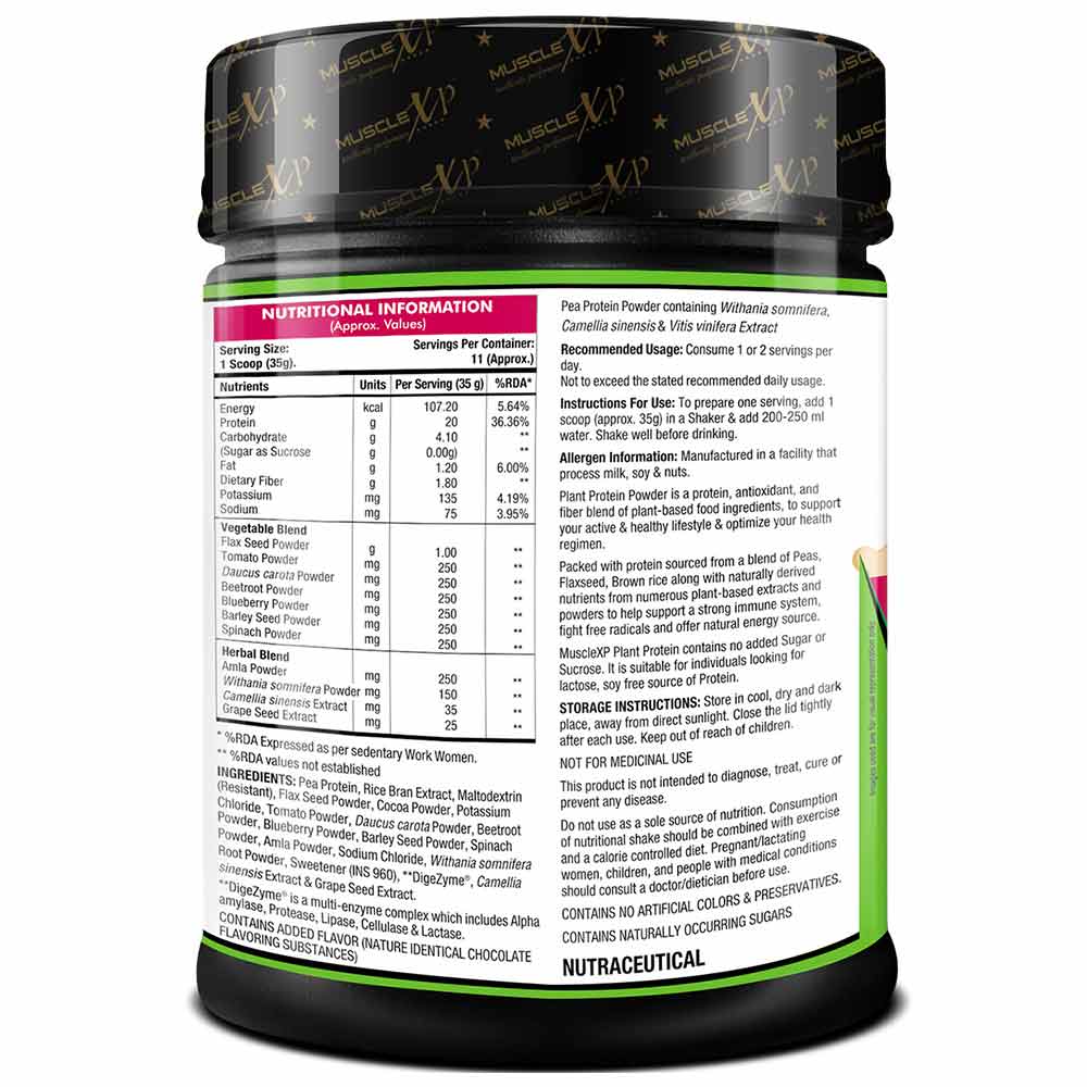2 - MuscleXP Plant Protein with Herbal and Vegetable Blend,  0.44 lb  Chocolate 