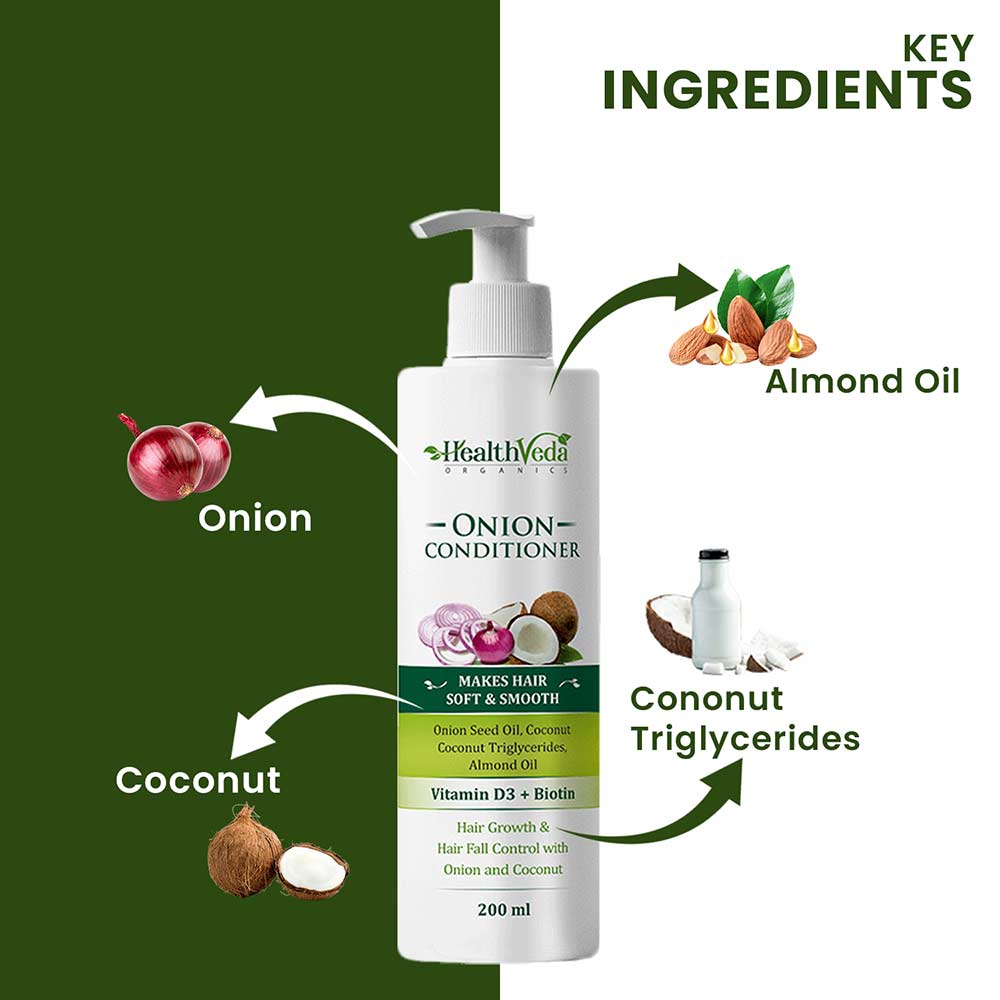3 - Health Veda Organics Onion Conditioner,  200 ml  for All Hair Type 