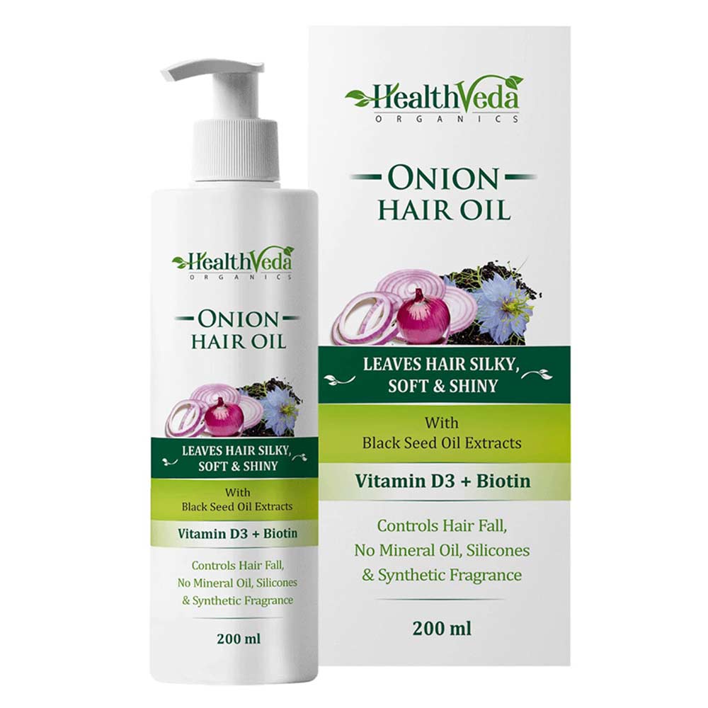 1 - Health Veda Organics Onion Hair Oil,  200 ml  for All Hair Type 