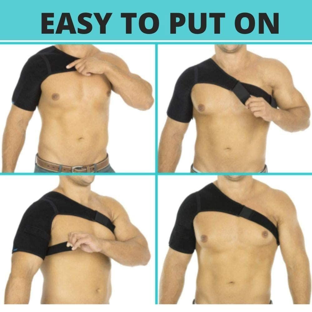 4 - Lycan Advanced Stability Brace with Pressure Pad Shoulder Support,  Black  Free Size 