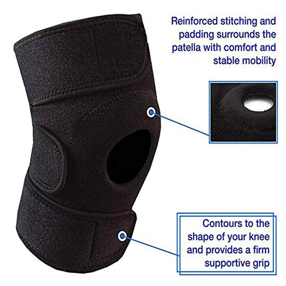 2 - Lycan Adjustable Knee Cap Support,  Black  Free Size 