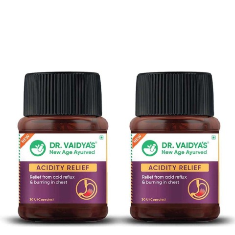 1 - Dr. Vaidya's Acidity Relief (Pack of 2),  30 capsules 