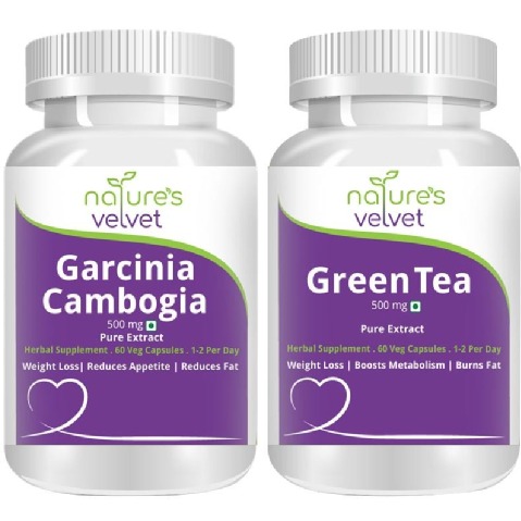 Natures Velvet Pure Extract Garcinia Cambogia + Green Tea (500mg),  120 capsules  Unflavoured 