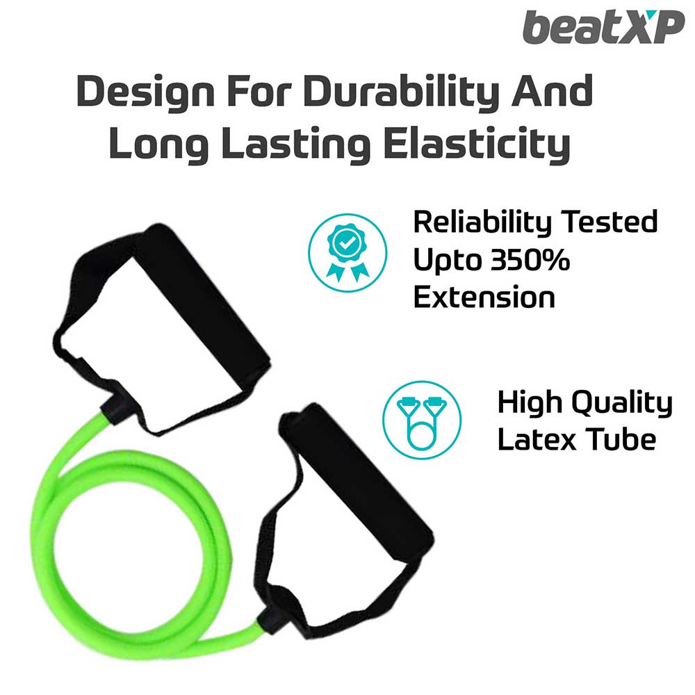 4 - beatXP Single Toning Tube with Adjustable Comfort Handles,  Green  54inch - 35 Lbs 