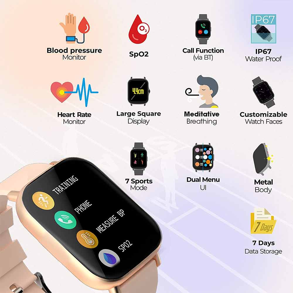 3 - Zebronics Zeb-FIT7220CH Bluetooth Smart Watch,  Gold  4.4 cm 