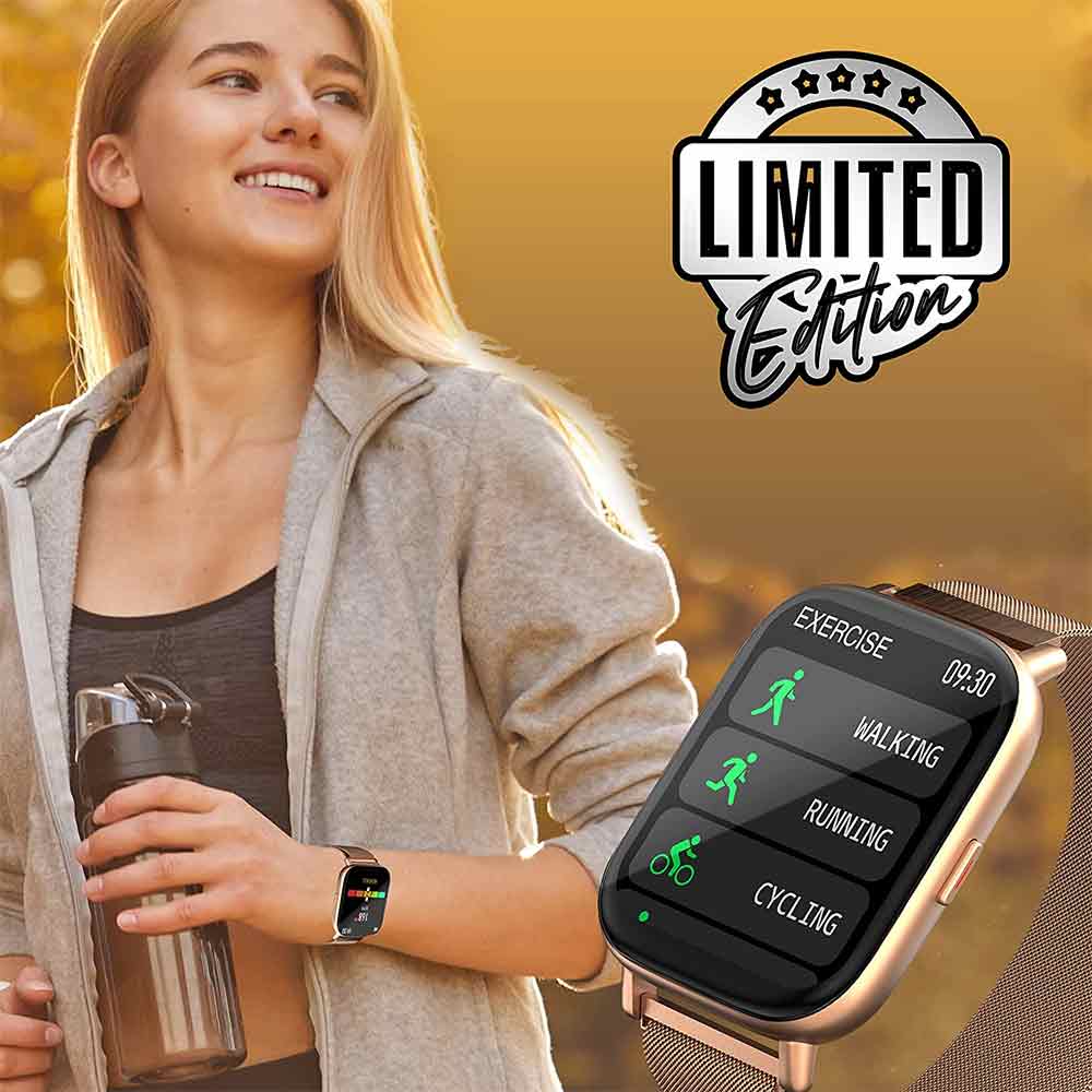 5 - Zebronics Zeb-FIT5220CH Smart Fitness Watch,  Metallic Gold  4.4 cm 