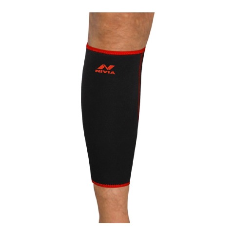 1 - Nivia Orthopedic Calf Support Slip-In (RB-20),  Black-Red  Small 