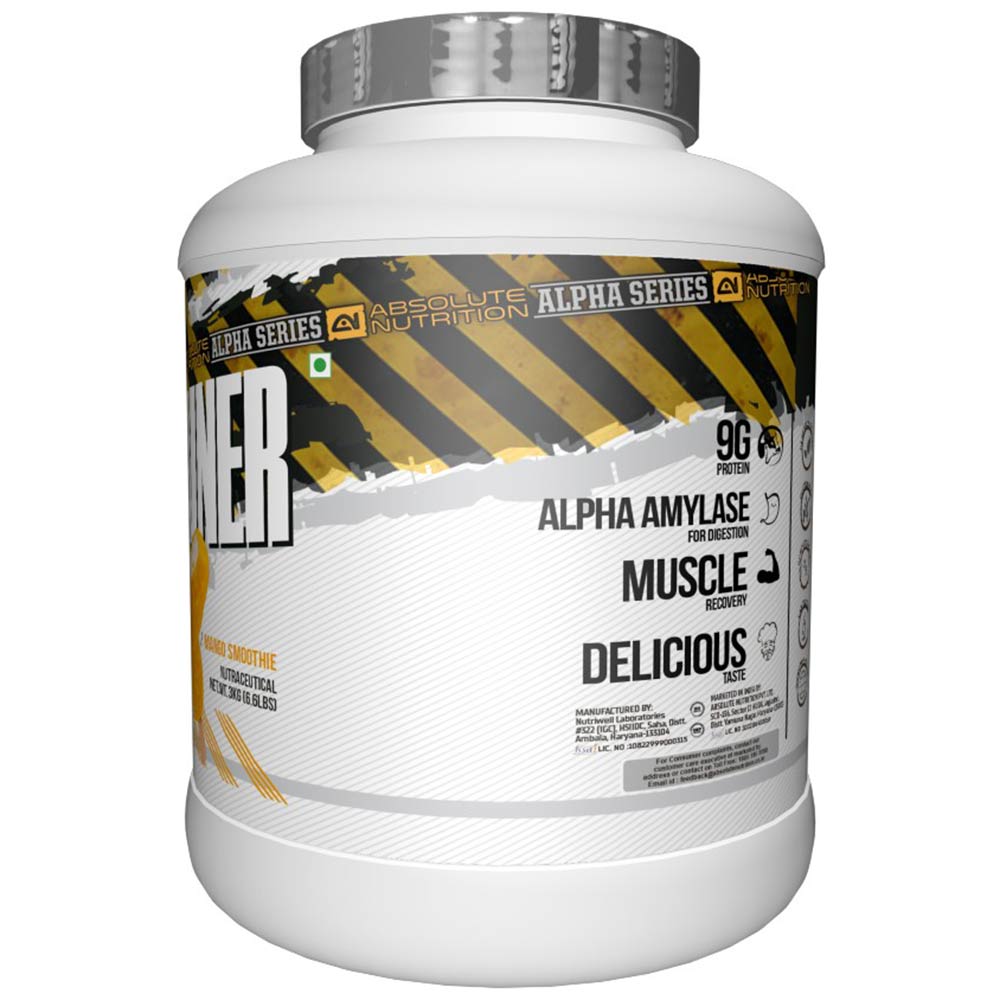 4 - Absolute Nutrition Alpha Weight Gainer,  6.6 lb  Mango Smoothie 