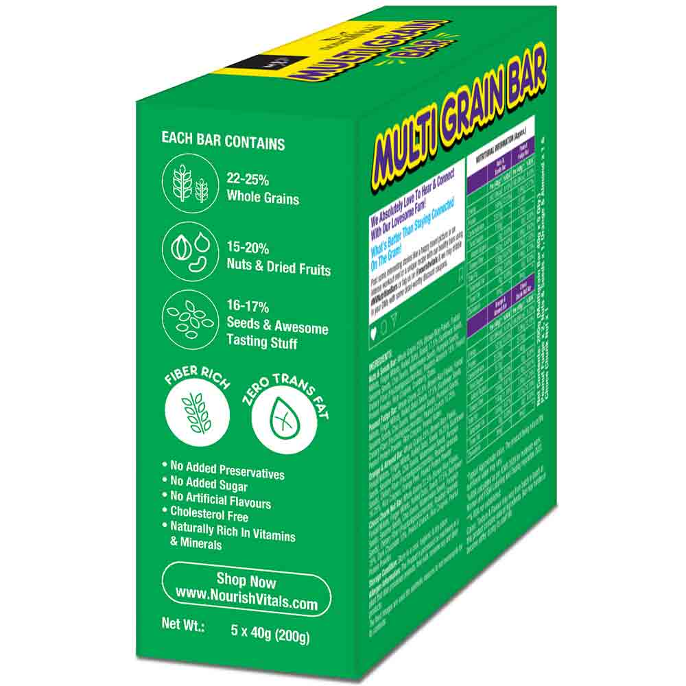 8 - NourishVitals Multi Grain Bar,  5 bar(s)  Mix Flavour 