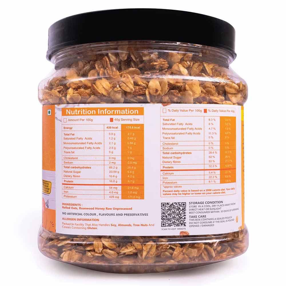 2 - UNIFIT Honey Rolled Oats,  400 g  Unflavoured 