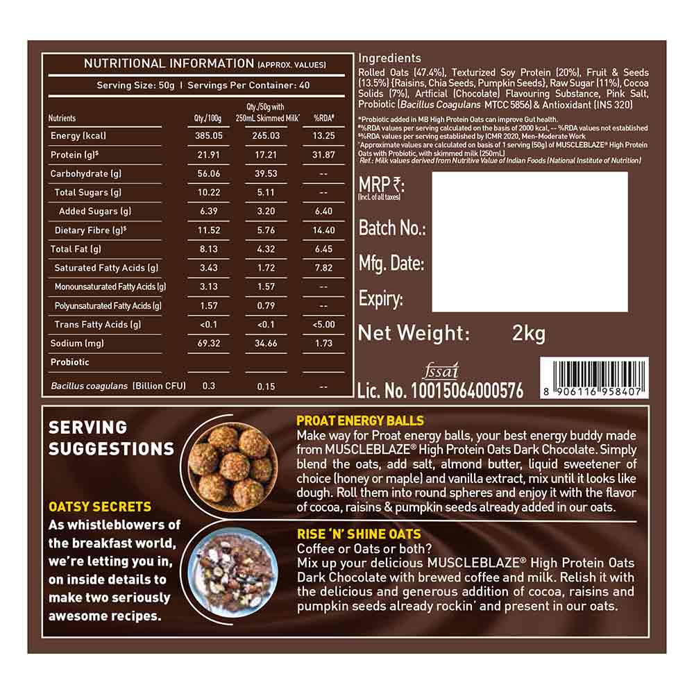 High Protein Oats At Best Price In India Muscleblaze