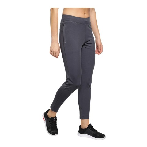 2 - John Ally Women's Gym Zipper Track Pant with Sweat Wicking,  Gunmetal Grey  Large 